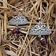 Серьги "Ruby lace". Серьги классические. Saimon. Ярмарка Мастеров.  Фото №4