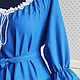 Long linen blue dress 'Sea breeze'. Dresses. Kupava - ethno/boho. My Livemaster. Фото №4