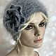 Пушистая вязаная шапка из мохера с цветком!. Шапки. Olga Lace Luxury Hats Accessories. Ярмарка Мастеров.  Фото №4