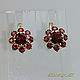Order Earrings 'Garnet - circle chamomile' gold 585, garnets. VIDEO. MaksimJewelryStudio. Livemaster. . Earrings Фото №3