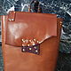 Заказать Коричневый рюкзак с заклепками. leatherbag.lew. Ярмарка Мастеров. . Классическая сумка Фото №3