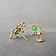 Poussettes 'Blots' with chrysoprase, silver, gilt 18K. Stud earrings. Jewelry Laboratory Alter Ego. My Livemaster. Фото №6