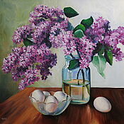 Картины и панно handmade. Livemaster - original item Oil painting Bouquet of lilac. Handmade.