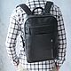 Leather backpack for men 'Marko' (Black). Backpacks. DragonBags - Rucksack leather. My Livemaster. Фото №6