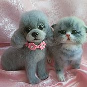 felt toy: GINGER kitten and wool
