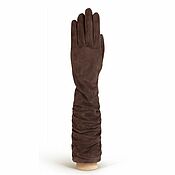 Винтаж handmade. Livemaster - original item Size 7.5. Demi-season gloves made of natural brown velour. Handmade.
