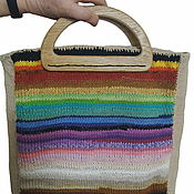 Сумки и аксессуары handmade. Livemaster - original item Knitted bag with wooden handles 