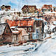The watercolor paintings of the Ural village
