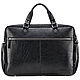 Leather business bag for business trips 'Bastille' (black). Classic Bag. Russian leather Guild. My Livemaster. Фото №4