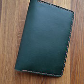 Канцелярские товары handmade. Livemaster - original item Passport cover made of green leather. Handmade.