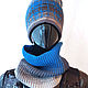 Winter blue hat and Snood set gradient 209. Headwear Sets. frusnork. Online shopping on My Livemaster.  Фото №2