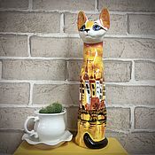 Для дома и интерьера handmade. Livemaster - original item Cat Town: author`s painting. Handmade.