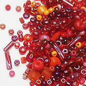 Материалы для творчества handmade. Livemaster - original item Mix of beads 10 g Red Chinese. Handmade.