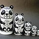 Order Educational Toy Matryoshka Funny Pandas wooden toy home decor. color of magic. Livemaster. . Puzzle Фото №3