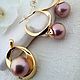 Серьги и кулон с ярким жемчугом "Gold dreem". Серьги классические. La♡Pearla. Украшения с жемчугом.. Интернет-магазин Ярмарка Мастеров.  Фото №2
