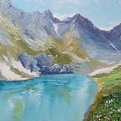 Картины и панно handmade. Livemaster - original item Painting mountain landscape of Krasnaya Polyana Mountain lake. Handmade.