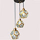 3 подвесных геометрических светильника из латуни, Потолочные и подвесные светильники, Магнитогорск,  Фото №1