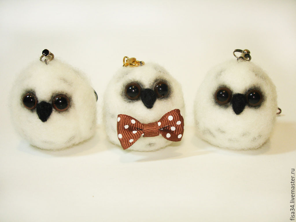 Совята брелки из шерсти в интернет-магазине на Ярмарке Мастеров ...