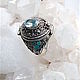 Order Ring 'Oval with a secret' with blue Topaz. Garuda. Livemaster. . Rings Фото №3