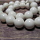 White agate beads 12mm smooth ball, Beads1, Dolgoprudny,  Фото №1