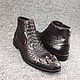 Ankle boots made of embossed alligator skin, in brown. High Boots. SHOES&BAGS. My Livemaster. Фото №6
