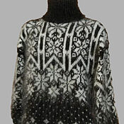 Одежда handmade. Livemaster - original item Downy sweater with ornament. Handmade.