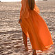 Beach dress with a long skirt made of chiffon 'Orange'. Dresses. Lana Kmekich (lanakmekich). My Livemaster. Фото №6