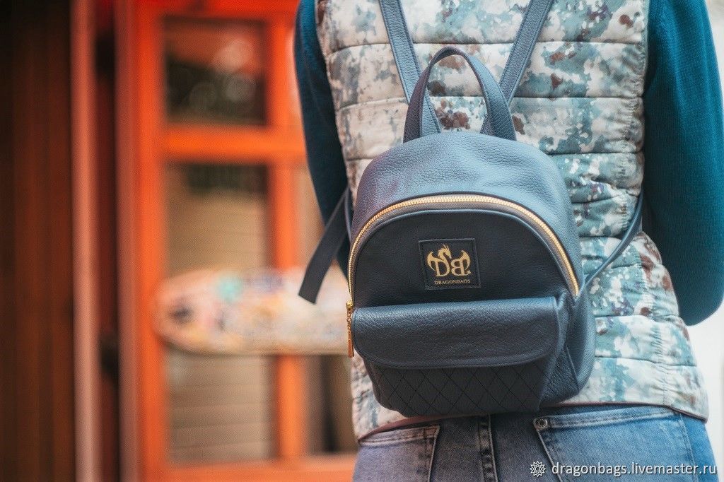 Backpack leather female 'Barberry' (Blue jeans), Backpacks, Yaroslavl,  Фото №1