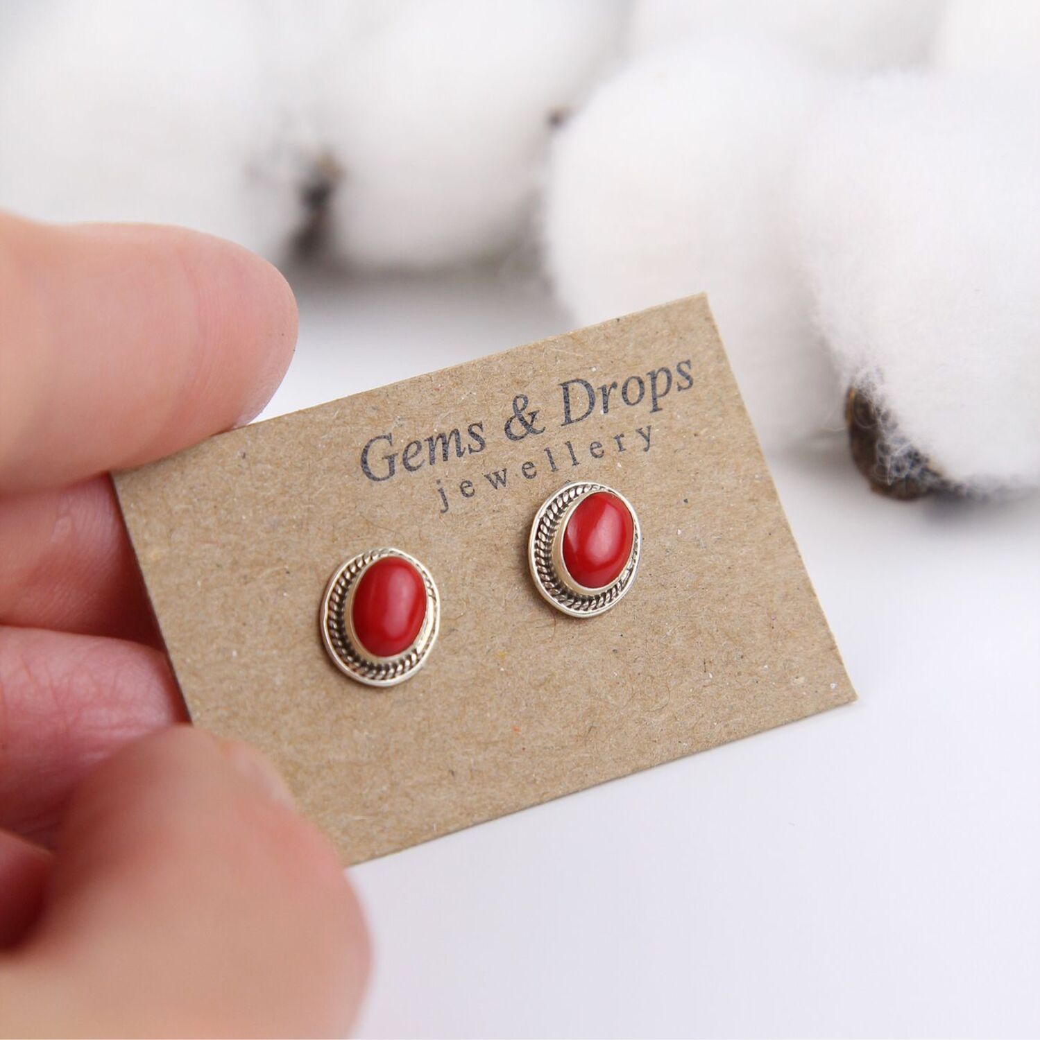 Серебряные серьги с натуральным кораллом в интернет-магазине Ярмарка ...