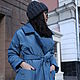 Пуховик-одеяло с отложным воротником Grey blue PH0530. Пуховики. ПУХОВИКИ & ПЛАЩИ (belitskybrand). Интернет-магазин Ярмарка Мастеров.  Фото №2