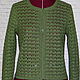 Cashmere Merino viscose. Jacket olive Green handmade crochet. Suit Jackets. 'Crochet classics' YULIA. My Livemaster. Фото №5