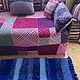 Knitted cross stripe rug in different colors. Floor mats. vyazanaya6tu4ka. My Livemaster. Фото №4