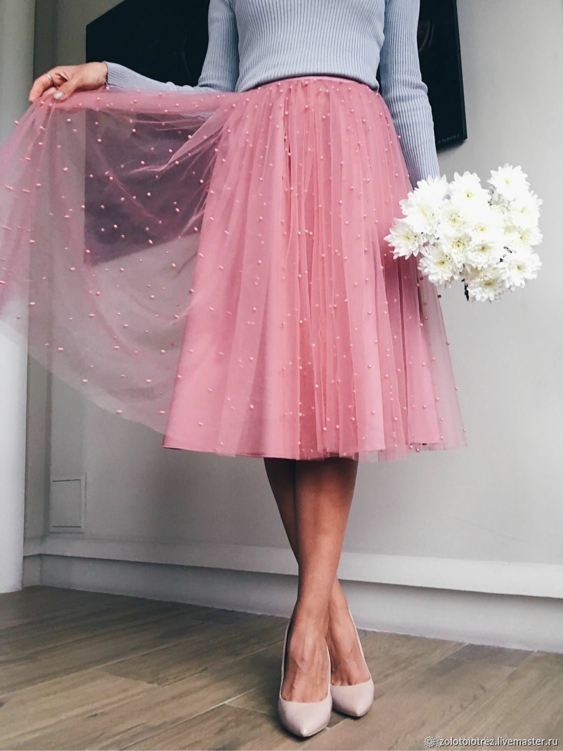 Пышная розовая юбка