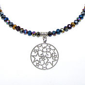 Украшения handmade. Livemaster - original item Choker necklace Cosmos of iridescent beads. Handmade.