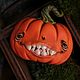 Хищная тыкво-брошка на Halloween. Брошь-булавка. Secret Jar. Ярмарка Мастеров.  Фото №5