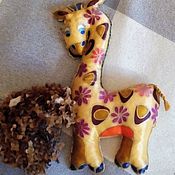 Для дома и интерьера handmade. Livemaster - original item Giraffe pillow,hand painted on satin, 36 x 25 cm. Handmade.