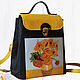 Order Copy of Leather yellow backpack Van Gogh Sunflowers. Leather  Art  Phantasy. Livemaster. . Backpacks Фото №3