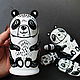 Educational Toy Matryoshka Funny Pandas wooden toy home decor. Puzzle. color of magic. Online shopping on My Livemaster.  Фото №2