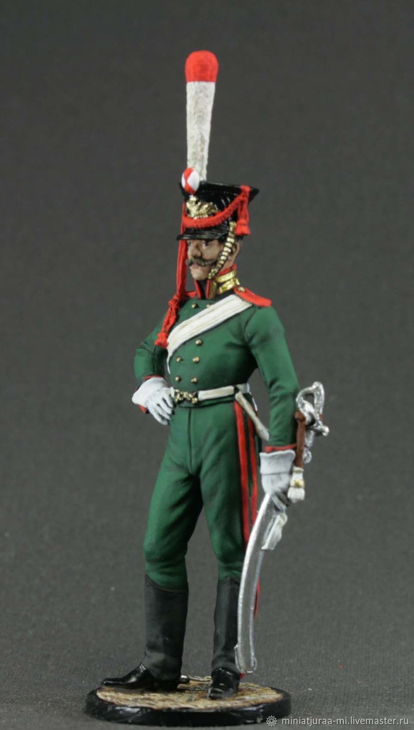 54 mm Tin soldier Chief Officer of the Dutch Lancers Napoleonic Wars 