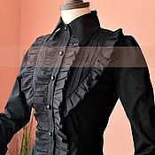 Одежда handmade. Livemaster - original item Victorian Gothic Romantic Cotton Blouse. Handmade.