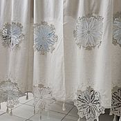 Вышивка на изделиях из льна: шторы, скатерти, салфетки, покрывала