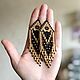 Large beaded earrings in boho style with fringe. Earrings. Handmade by Svetlana Sin. My Livemaster. Фото №4
