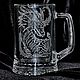 Beer mug with the engraving 'Dragon'. Wine Glasses. ArtGraving. My Livemaster. Фото №4