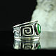 Order 925 sterling silver Ring with ethnic pattern and jade RO0008. Sunny Silver. Livemaster. . Rings Фото №3