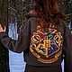 Куртка с ручной росписью  Hogwarts custom, Куртки, Москва,  Фото №1