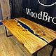 Стол из капового карагача с заливкой эпоксидной смолой 170х90. Столы. WoodBroker. Интернет-магазин Ярмарка Мастеров.  Фото №2