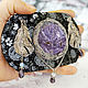 Large leather clip with charoite. Hairpins. Chezarr. Online shopping on My Livemaster.  Фото №2