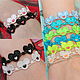 Embroidered bracelets 10pcs Favorite mouse with a heart jewelry set, Cuff bracelet, Moscow,  Фото №1