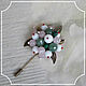 Brooch-needle Agate under bronze (agate quartz aventurine malachite), Stick pin, Smolensk,  Фото №1