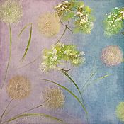 Картины и панно handmade. Livemaster - original item Oil painting with dandelions. Dandelions oil as a gift.. Handmade.